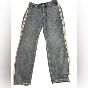 Judy Blue Slim Fit Denim Jeans with fringe detail NWOT 15/32